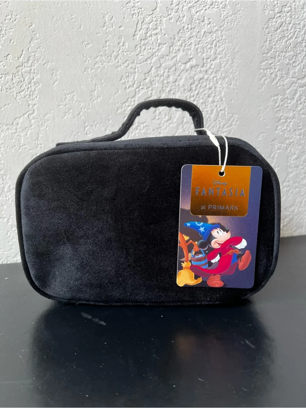 NWT Disney Primark Fantasia Sorcerer Mickey Embroidered Velvet Cosmetic Case